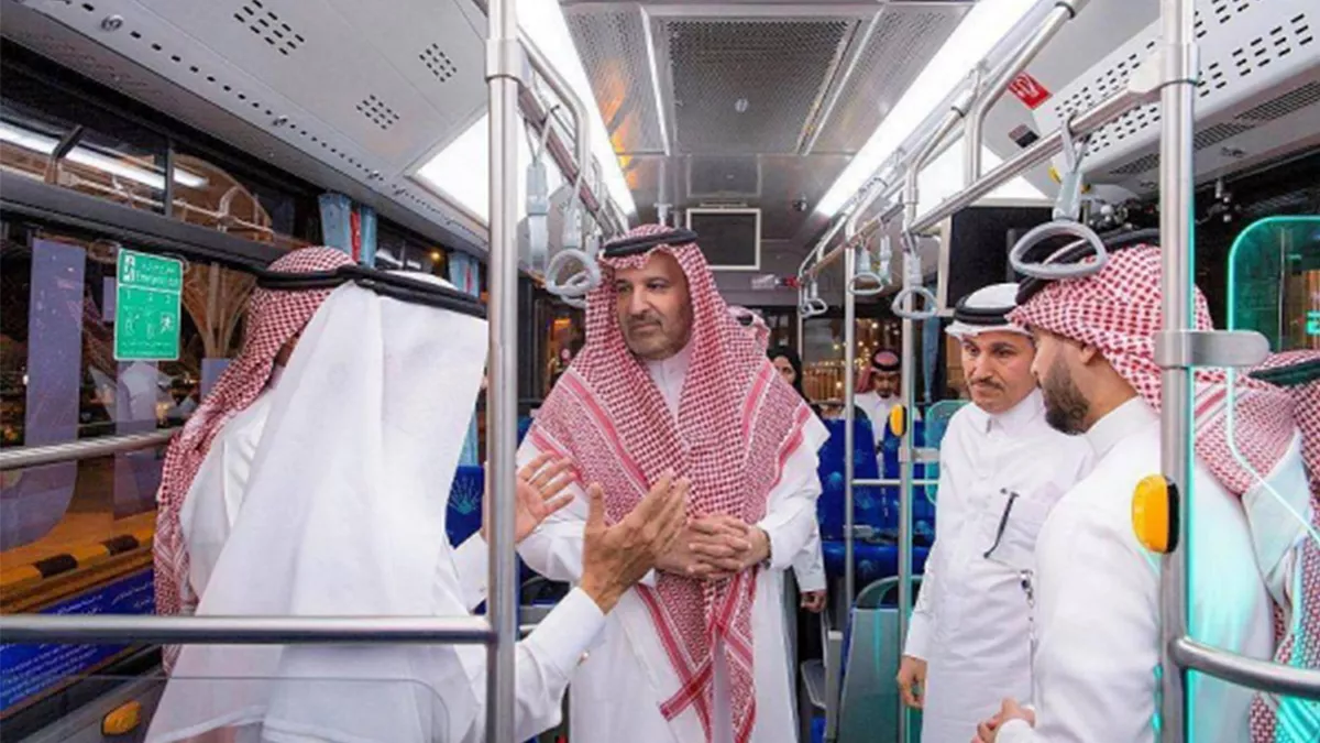 Electric bus services inaugurated for providing services to visitors of the Prophet’s Mosque and residents of the region