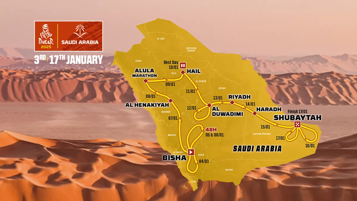 Sixth Dakar Rally Saudi Arabia 2025 from January 3 to January 17