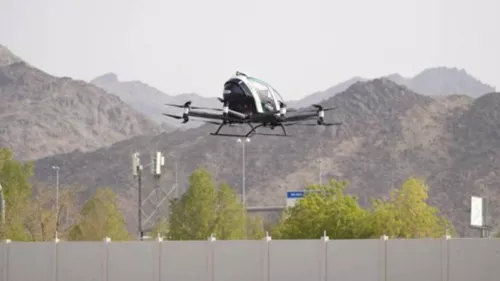 Self-driving flying taxi was inaugurated at the Holy Sites on Wednesday